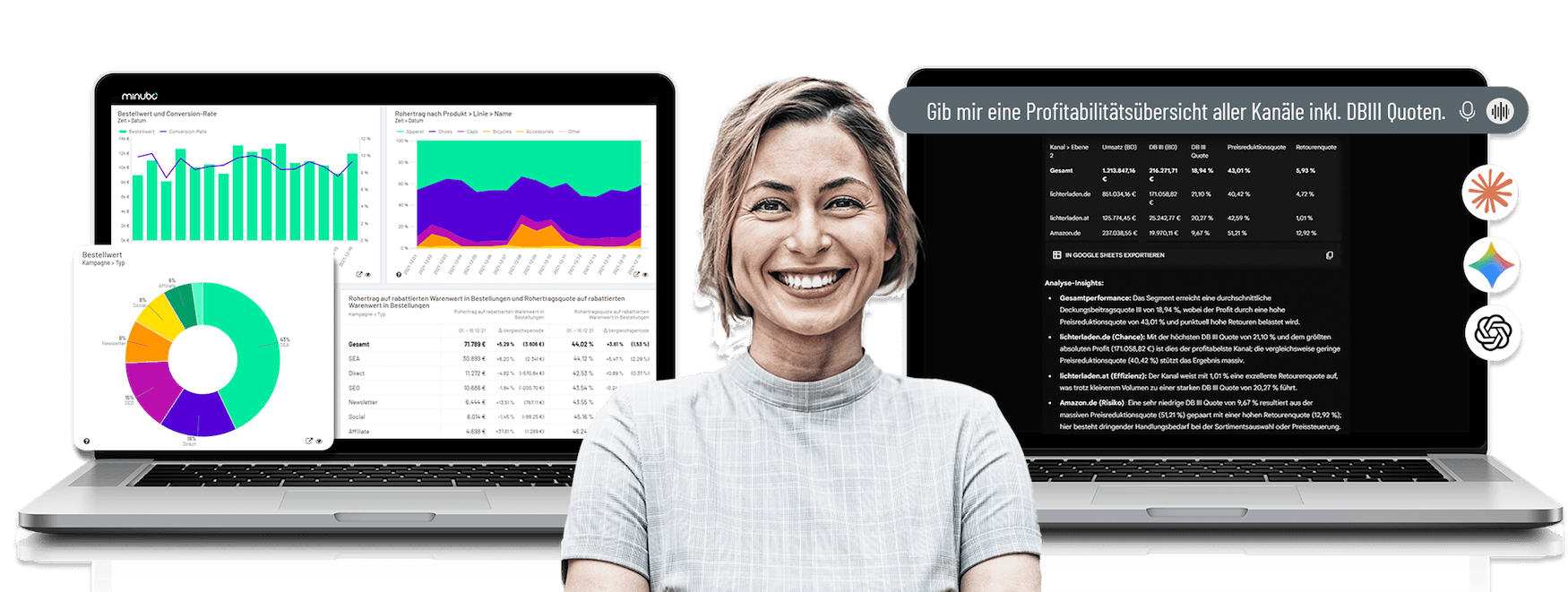 Visualisierung Insights im minubo Frontende und LLM